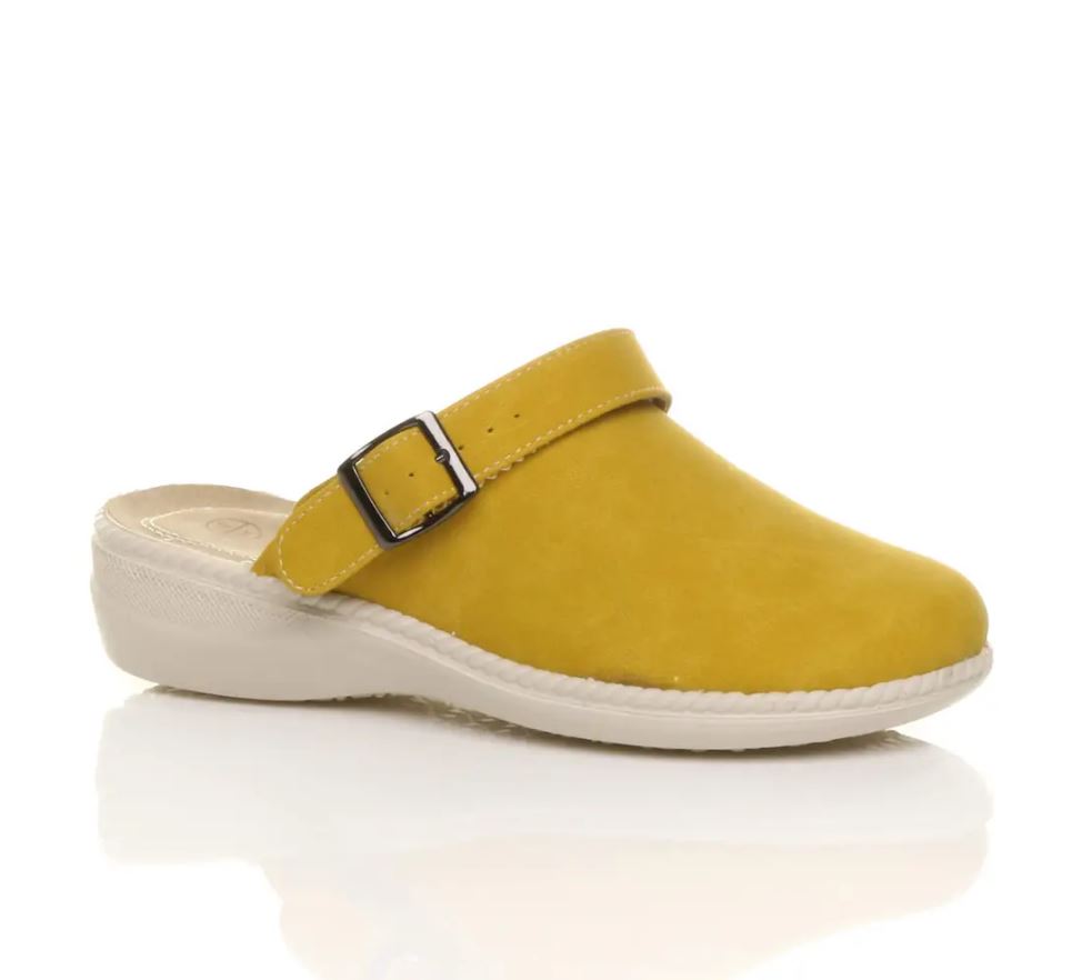 Women's Low  Heel Faux Leather Clogs