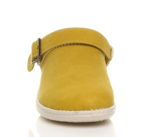 Women's Low  Heel Faux Leather Clogs